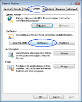 Internet Options dialog box